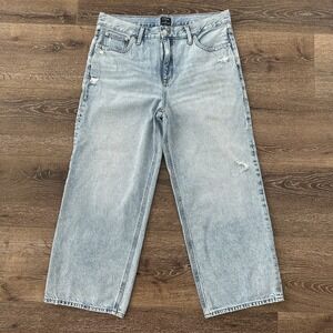 J Crew Jeans Womens 31 Ankle Light Wash‎ 90s Vintage Baggy High Rise Wide Leg
